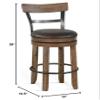 Home Square 30" Mahogany Wood Swivel Barstool in Taupe Brown - Set of 3 view 3