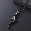 LiHiFG Lizard Cremation Jewelry That Holds Ashes - Loss of Pet Stainless Steel Memorial Urn Necklace Holder Keepsake Pendant view 2