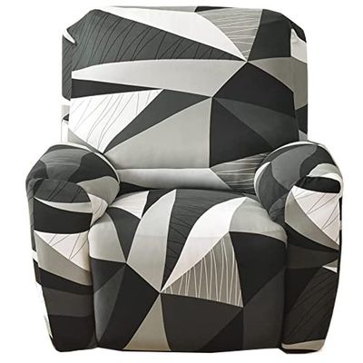 ZYYH Recliner Chair Cover 4-Pieces with Pockets Recliner Chair Slipcovers 1 Seater Couch Armchair Cover for Recliner Couch Cover Printed Furniture Protector with Elastic Bottom (Color : B)