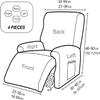 ZYYH Recliner Chair Cover 4-Pieces with Pockets Recliner Chair Slipcovers 1 Seater Couch Armchair Cover for Recliner Couch Cover Printed Furniture Protector with Elastic Bottom (Color : B) view 4
