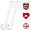 12 in Wreath-Hangers for Front Door, 2 Pack Clear Over The Door Hooks, view 1