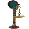 Pink Peony Brass Pair of Bird Peacock Hanging Chain Diya Oil Lamp Stand, 9 Inches (Pack of 2) view 2