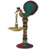 Pink Peony Brass Pair of Bird Peacock Hanging Chain Diya Oil Lamp Stand, 9 Inches (Pack of 2) view 3