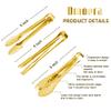 12 Pack Gold Premium Small Serving Tongs, Dmoera Mini Stainless Steel Appetizer Tongs, 5 Inch(12.7cm) view 2