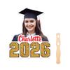Voila Print Custom Face Fans With Wooden Handle, Graduation Head, Grad Face Fans, Class of 2026, Graduation Faces on a Stick, VP546 (20, 24 Inches) view 3