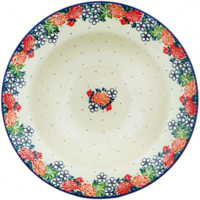 Polmedia Polish Pottery Pasta Bowl 10-inch - Spring's Arrival Pattern Handmade in Boleslawiec Poland by Ceramika Artystyczna + Certificate of Authenticity