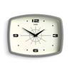 JONES CLOCKS Movie Wall Clock | Rectangular Retro Clock | 10 inch | Gray | Cool mid-Century Designer Look for Kitchen, Living Room or Office view 1