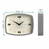 JONES CLOCKS Movie Wall Clock | Rectangular Retro Clock | 10 inch | Gray | Cool mid-Century Designer Look for Kitchen, Living Room or Office view 4