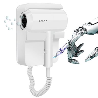 Hotel Wall Mounted Hair Dryer for Bathroom,Restroom Professional Blow Dryer,with Stand Rack,Specialised Motor for Salon,Fast Drying - GiftsMassage Comb,Screws+ Adhesive 110V