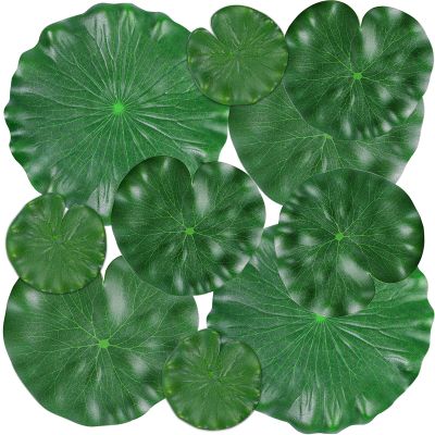 ZAUGONTW 10 Pcs Realistic Lily Pads Leaves for Ponds, Artificial Floating Foam Lotus Leaves, Water Lily Pads Artificial Foliage Pond Decor for Koi Fish Pool Patio Aquarium