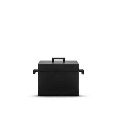 Alessi AR03 La Cubica Design Casserole in Aluminium with Square Base with Non-Stick Coating and Magnetic Steel Base, Black