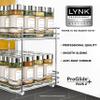 LYNK PROFESSIONAL Pull Out Spice Rack Organizer for Inside Kitchen Cabinets - 8-3/8 inch Wide - Slide Out Drawer  Chrome Sliding Spice Organization for cabinet - Spice Racks - 2 Tier view 2