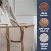 CleverMade Collapsible Laundry Tote 2-Pack (50L)  Foldable Carry-All Storage Bin for Laundry, Car Trunk, RV, Dorm & Home Organization  LUXE Cotton Blend with Vegan Leather Accents, Cream view 4