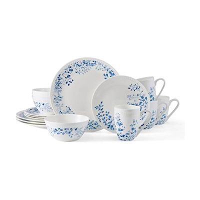 Mikasa Taryn Bone China Lightweight Chip Resistant 16 Piece Dinnerware Set, Service For 4