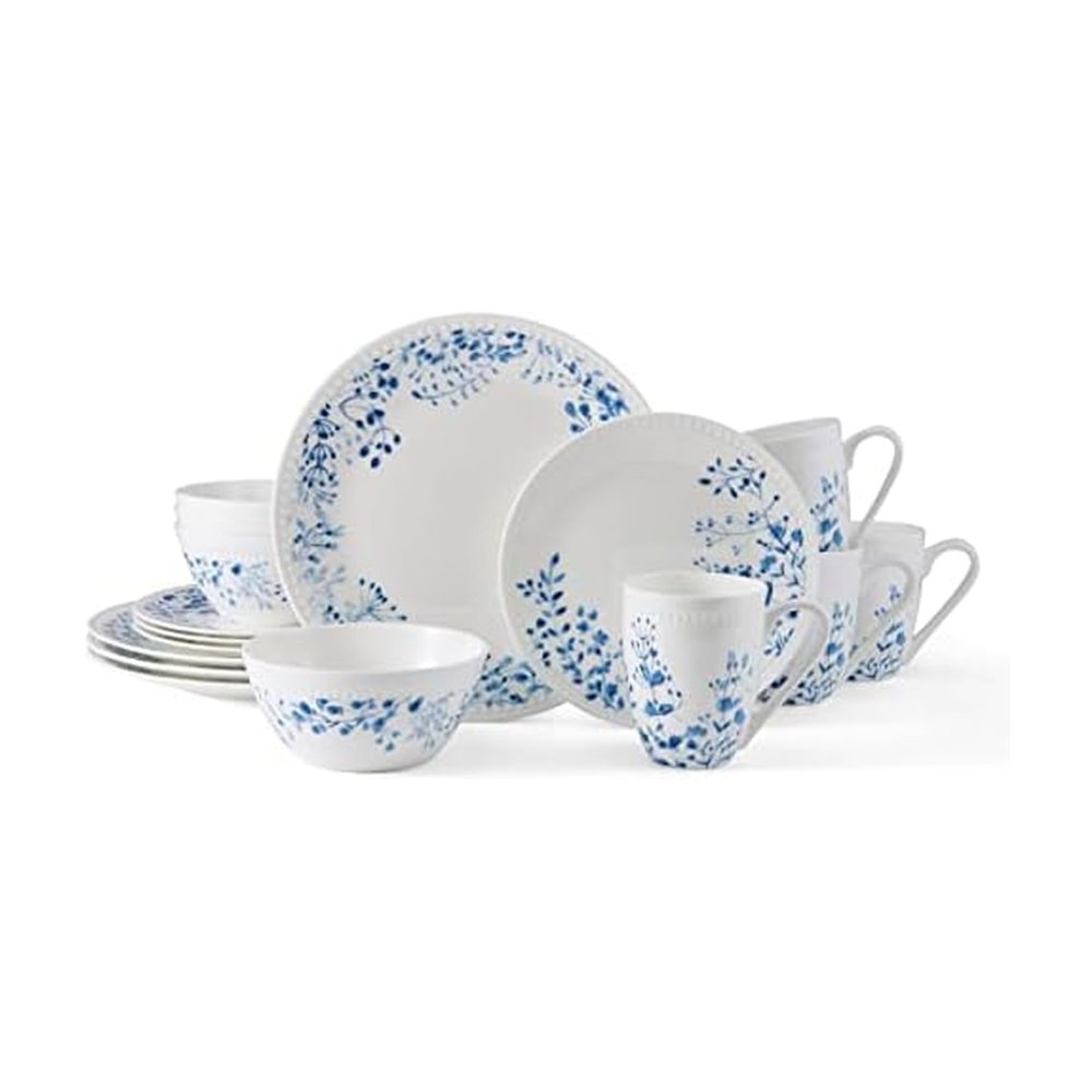 Mikasa Taryn Bone China Lightweight Chip Resistant 16 Piece Dinnerware Set, Service For 4