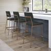 Amisco Sullivan 26 in. Counter Stool - Black Polyester/Bronze Metal view 2