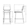Amisco Sullivan 26 in. Counter Stool - Black Polyester/Bronze Metal view 3