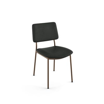 Amisco Sullivan Dining Chair - Black Polyester/Bronze Metal