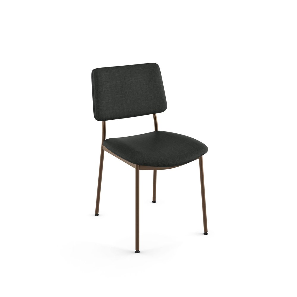 Amisco Sullivan Dining Chair - Black Polyester/Bronze Metal