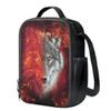 AFPANQZ Heat Insulated Haversacks Reusable Large Capacity Food Storage Haversacks with Adjustable Strap Cool Wolf Print Haversack Bag view 2