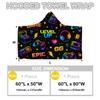 Sleepwish Kids Neon Gamer Beach Towel for Boys Girls, Colorful Gamepad Hooded Bath Towel Wrap, Teens Gaming Pool Towel with Hood, Black Purple Blue (Kids, 1 Piece) view 2