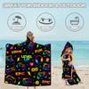 Sleepwish Kids Neon Gamer Beach Towel for Boys Girls, Colorful Gamepad Hooded Bath Towel Wrap, Teens Gaming Pool Towel with Hood, Black Purple Blue (Kids, 1 Piece) view 4