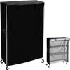 MOLLYAIR Heavy Duty 600D Oxford Wire Shelving Cover - 36" W x 18" D x 54" H - Water-Resistant Dustproof Storage Rack Protector with Dual Zippers and Secure Buckles, Black view 1