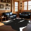 BENRON Premium Cowhide Rug Black, Faux Cow Hide Rugs for Living Room Bedroom Western Home Decor, Non Slip Cute Rug with Irregular Animal Skins and Hides, 4.6 x 5.2ft view 1