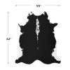 BENRON Premium Cowhide Rug Black, Faux Cow Hide Rugs for Living Room Bedroom Western Home Decor, Non Slip Cute Rug with Irregular Animal Skins and Hides, 4.6 x 5.2ft view 2