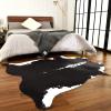 BENRON Premium Cowhide Rug Black, Faux Cow Hide Rugs for Living Room Bedroom Western Home Decor, Non Slip Cute Rug with Irregular Animal Skins and Hides, 4.6 x 5.2ft view 3