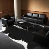 BENRON Premium Cowhide Rug Black, Faux Cow Hide Rugs for Living Room Bedroom Western Home Decor, Non Slip Cute Rug with Irregular Animal Skins and Hides, 4.6 x 5.2ft view 4