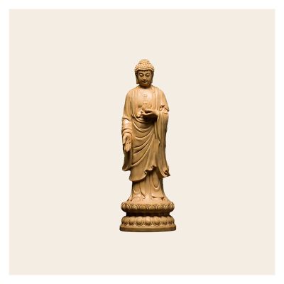 Buddha Statue Gautama Buddha Statue 15/21CM Chinese Wood Carving Home Decor Craft Wooden Figurine Sculpture Home Room Decor Figurine Zen Garden Outdoor Decorations Buddha Sculpture Buddha Ornaments