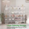 C&AHOME Cube Storage Organizer, 30-Cube Shelves Units, Closet Cabinet, DIY Plastic Modular Book Shelf, Ideal for Bedroom, Living Room, Office, 60.6" L x 12.4" W x 72.6" H Transparent White UPCS30W view 3
