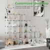 C&AHOME Cube Storage Organizer, 30-Cube Shelves Units, Closet Cabinet, DIY Plastic Modular Book Shelf, Ideal for Bedroom, Living Room, Office, 60.6" L x 12.4" W x 72.6" H Transparent White UPCS30W view 4