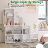 C&AHOME Cube Storage Organizer, 12-Cube Shelves Units, Closet Cabinet, DIY Plastic Modular Book Shelf, Ideal for Bedroom, Living Room, Office, 36.6" L x 12.4" W x 48.4" H Milky UPCS12M view 3