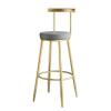 LOUFOU Bar stools with Back Counter Height Barstool Faux Leather Island Chairs with Gold Metal Footrest for Dining Room Coffee House Rustic Bar view 1