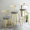 LOUFOU Bar stools with Back Counter Height Barstool Faux Leather Island Chairs with Gold Metal Footrest for Dining Room Coffee House Rustic Bar view 4