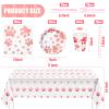 Dog Paw Prints Birthday Party Supplies Set 121 Pcs Serves 20 Guests Paper Plates Cups Napkins Straws Fork Knife Tablecloth for Puppy Theme Birthday Shower Party (Pink) view 2