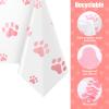 Dog Paw Prints Birthday Party Supplies Set 121 Pcs Serves 20 Guests Paper Plates Cups Napkins Straws Fork Knife Tablecloth for Puppy Theme Birthday Shower Party (Pink) view 3