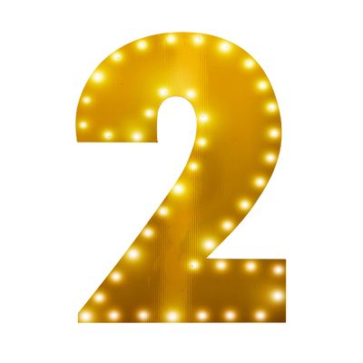 Rubies 22" Light Up Number, Gold, #2