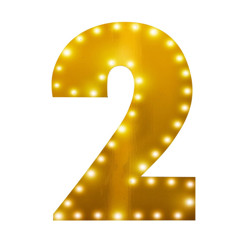 Rubies 22" Light Up Number, Gold, #2