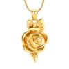 Cremation Jewelry Rose Floer Shape Urn Pendant Necklace Pet Cremation Ash Urn Jewelry Ashes Keepsake view 1