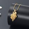 Cremation Jewelry Rose Floer Shape Urn Pendant Necklace Pet Cremation Ash Urn Jewelry Ashes Keepsake view 3