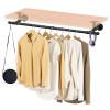 Fobule 48'' Wall Mounted Clothes Rack Iron Industrial Pipe Clothes Rod with Top Shelf Pipe Rack (Wood Plank Not Included) view 1