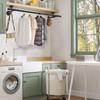 Fobule 48'' Wall Mounted Clothes Rack Iron Industrial Pipe Clothes Rod with Top Shelf Pipe Rack (Wood Plank Not Included) view 2