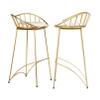 Bar Stools Counter Stools Velvet Bar Chairs for Kitchen Counter Upholstered Breakfast Stools with Gold Leg for Dining Room Coffee House Rustic Bar view 1