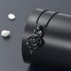 Cremation Jewelry Rose Floer Shape Urn Pendant Necklace Pet Cremation Ash Urn Jewelry Ashes Keepsake view 4