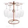 Tabletop Metal Wine Glass Holder, Elegant Freestanding Countertop Stemware Holder Stand Wine Glass Rack with 6 Hooks, Wine Goblet Display Rack for Bar, Air Drying, Kitchen Home Storage view 1