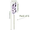 FagusHome 32 Inch Artificial Phalaenopsis Flowers 6 Pcs Artificial Orchid Flowers Stem Plants for Home Dcor (Purple Core) view 2