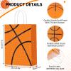 Leinuosen 30 Pcs Basketball Tennis Party Bags Baseball Tennis Gift Goodie Favor Treat Candy Goody Bags with Handle for Sports Theme Birthday Party Supplies (Basketball) view 2